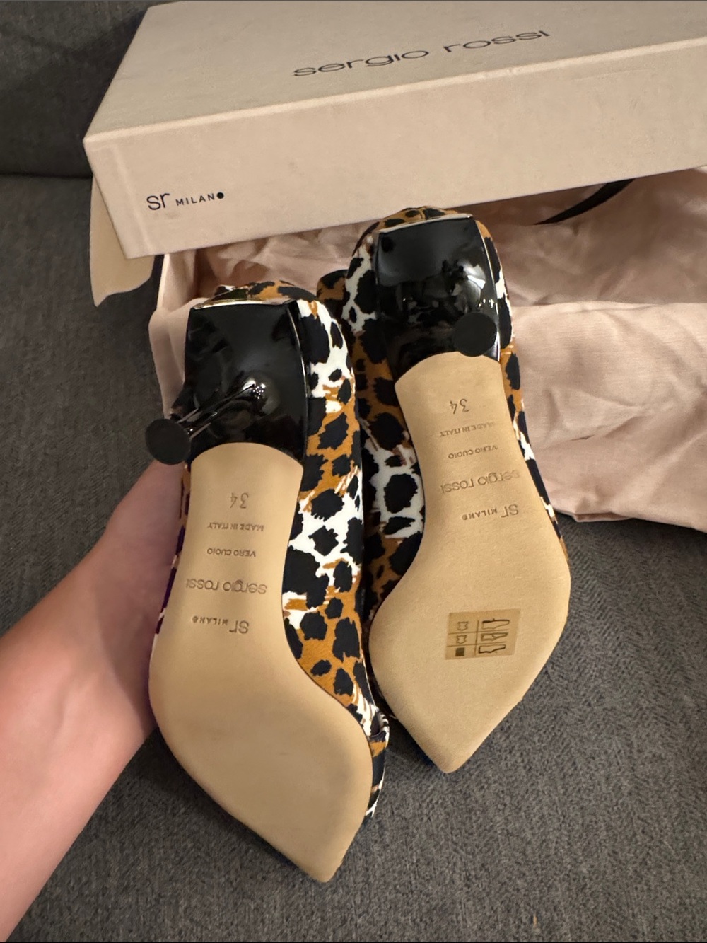 Sergio Rossi "sr Milano" Leopard Print Sock Boots - Picture 9 of 13